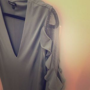 Light blue Express dress with ruffle sleeves